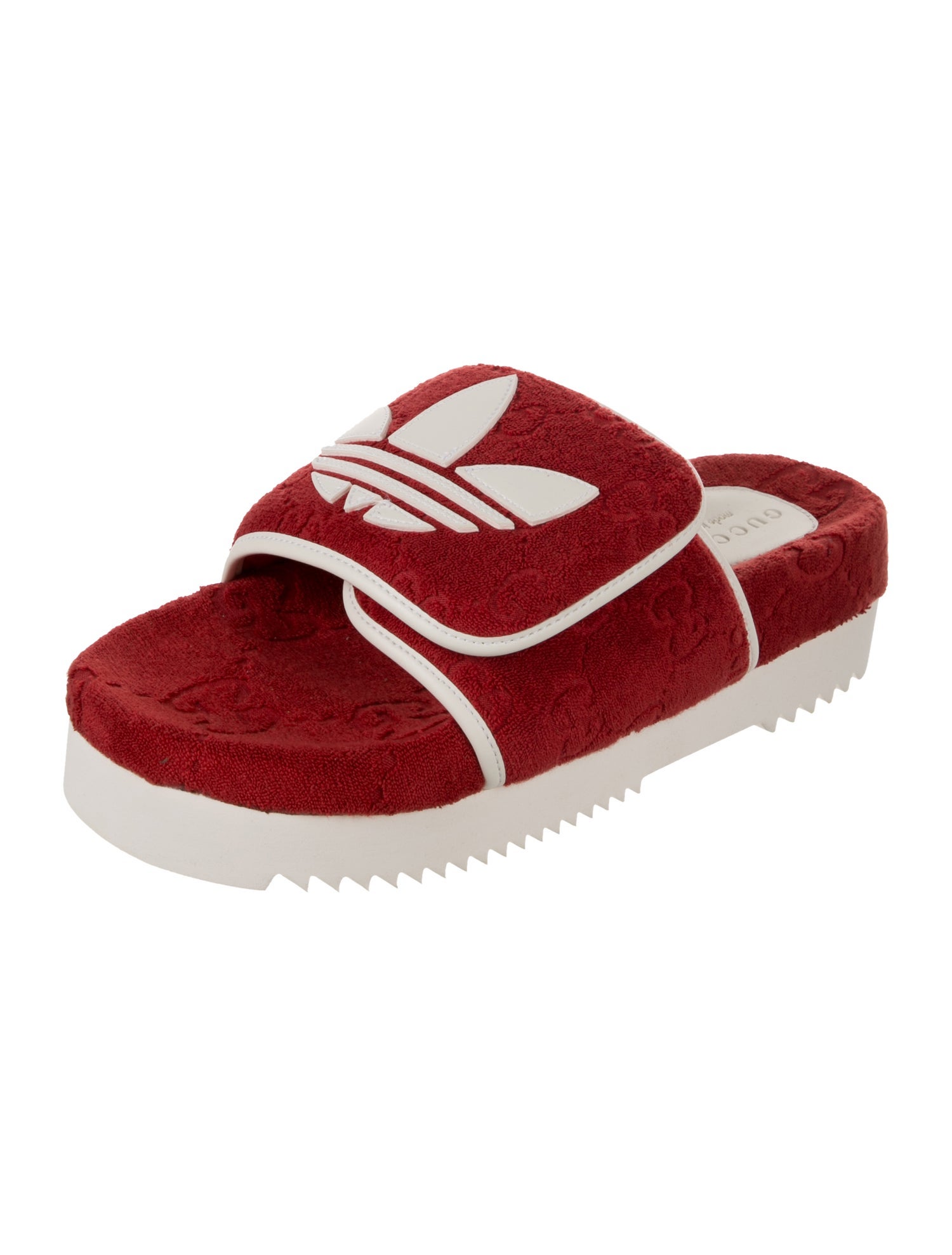Gucci x Adidas GG Logo Terry Cloth Slides