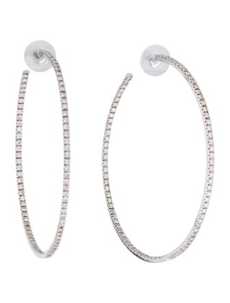 Garavelli 18K 2.64ctw Diamond Inside Out Hoop Earrings