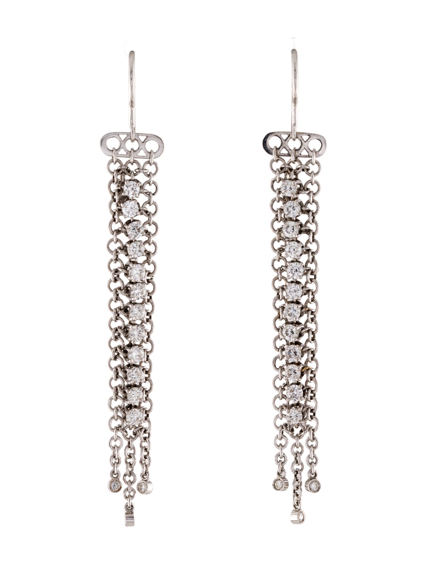 Garavelli 18K 1.53ctw Diamond Chain Fringe Earrings