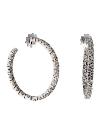 Garavelli 18K 6.00ct Diamond Coil Round Large Hoop Earrings