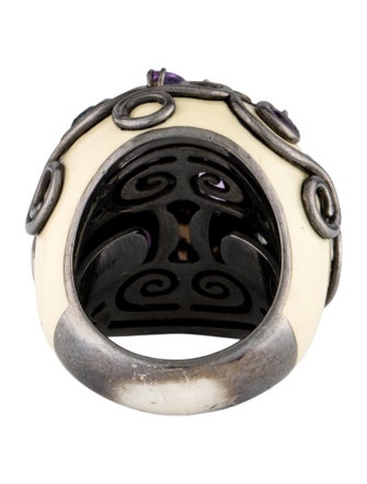 Garavelli Topaz, Amethyst, & Enamel Cocktail Ring