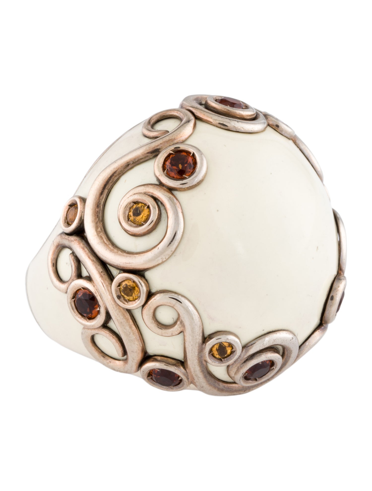 Garavelli Enamel & Citrine Dome Cocktail Ring