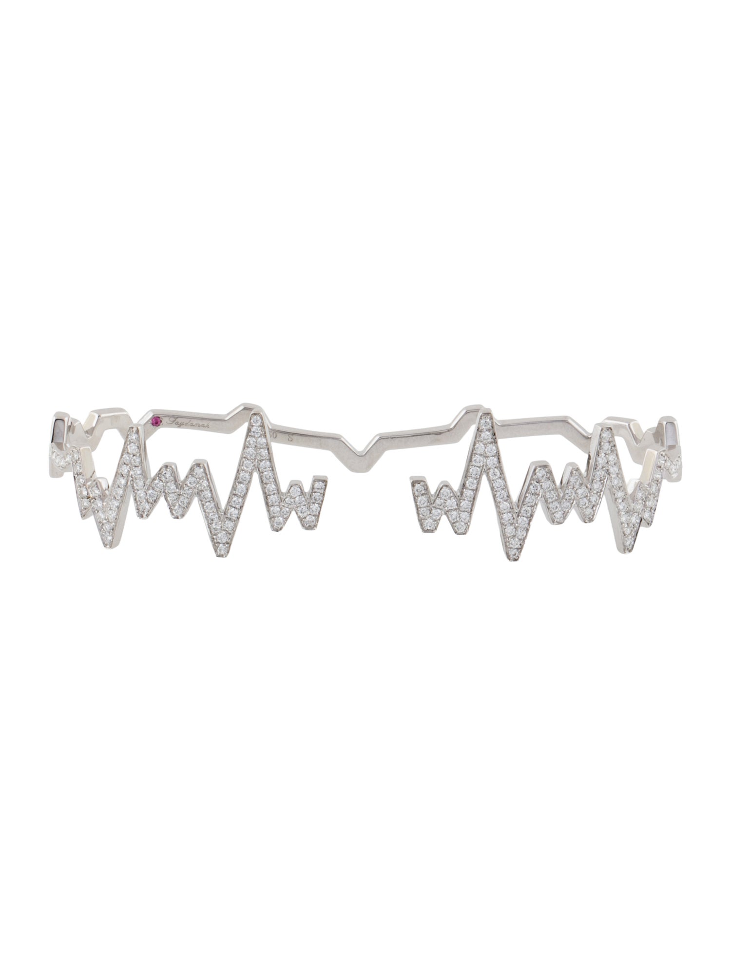 Gaydamak 18K Diamond Heartbeat Line Hand Cuff