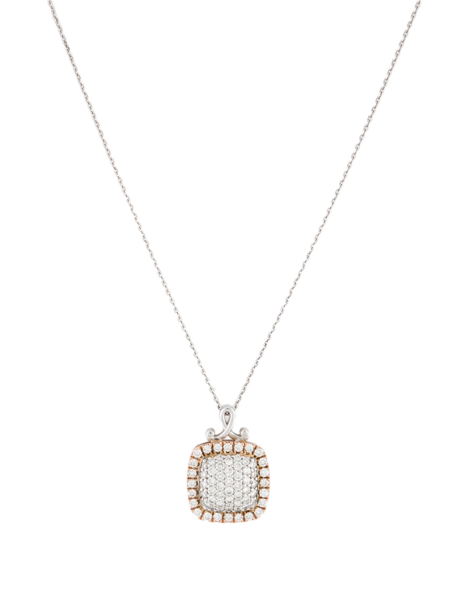Gabriel & Co. 14K Two-Tone Diamond Pendant Necklace