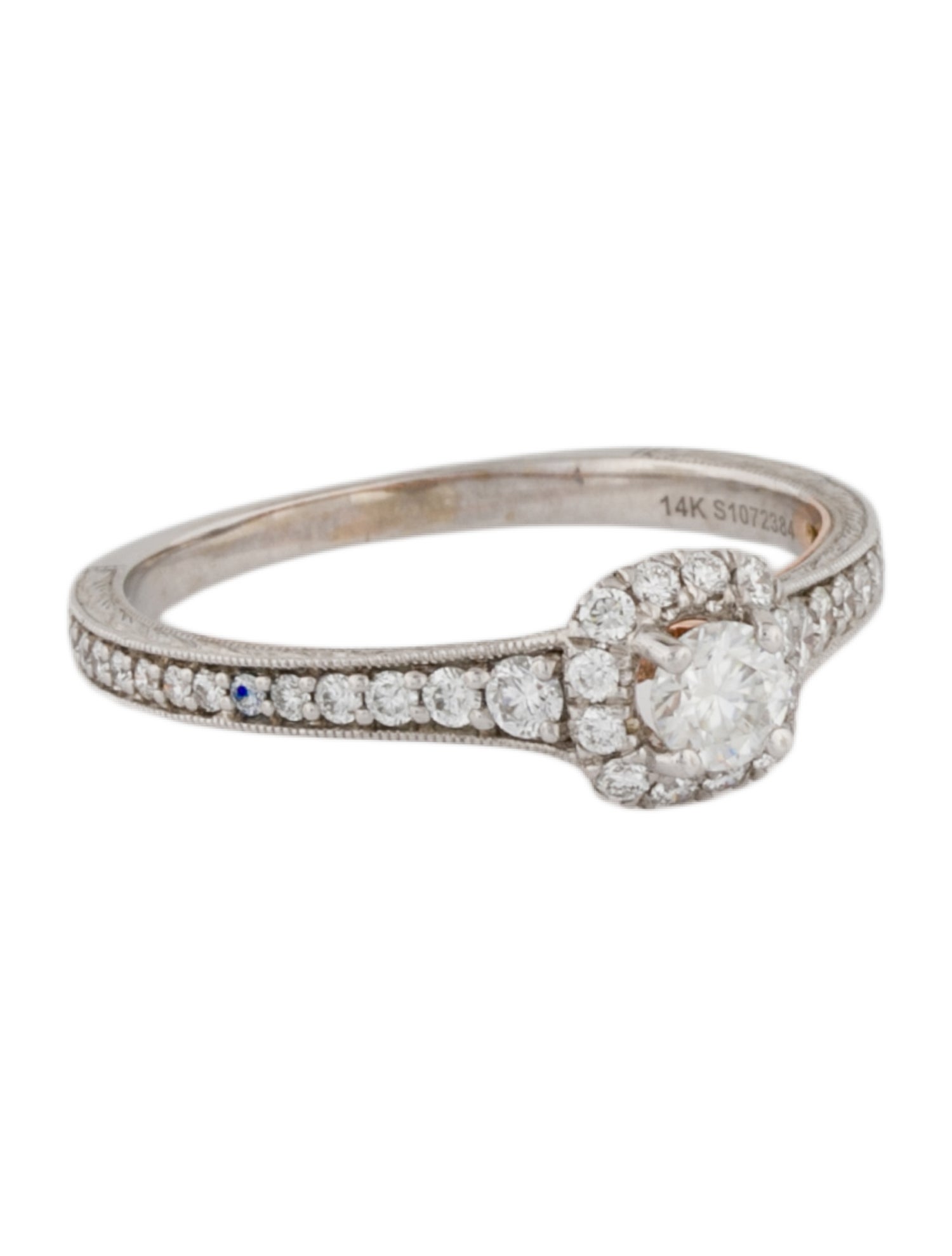 Gabriel & Co. 14K Synthetic Moissanite & Diamond Engagement Ring