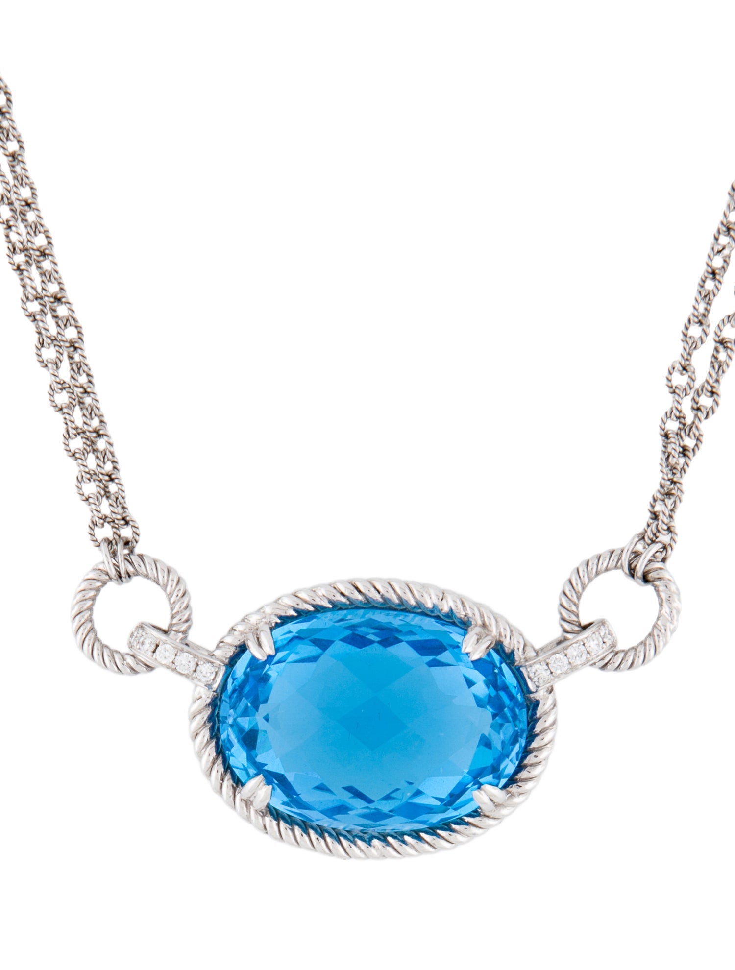 Gabriel & Co. 14K Topaz & Diamond Pendant Necklace