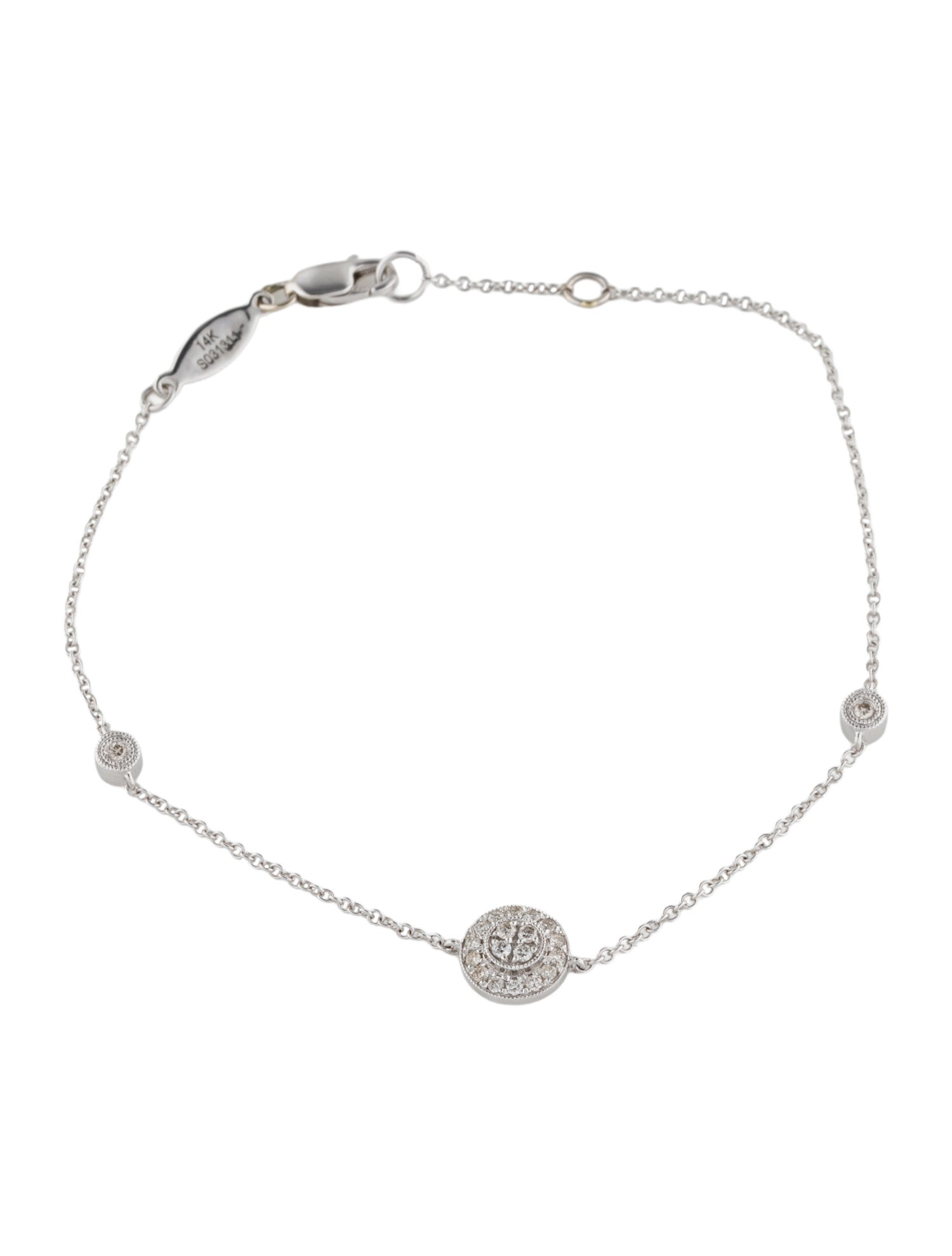 Gabriel & Co. 14K Diamond Station Bracelet