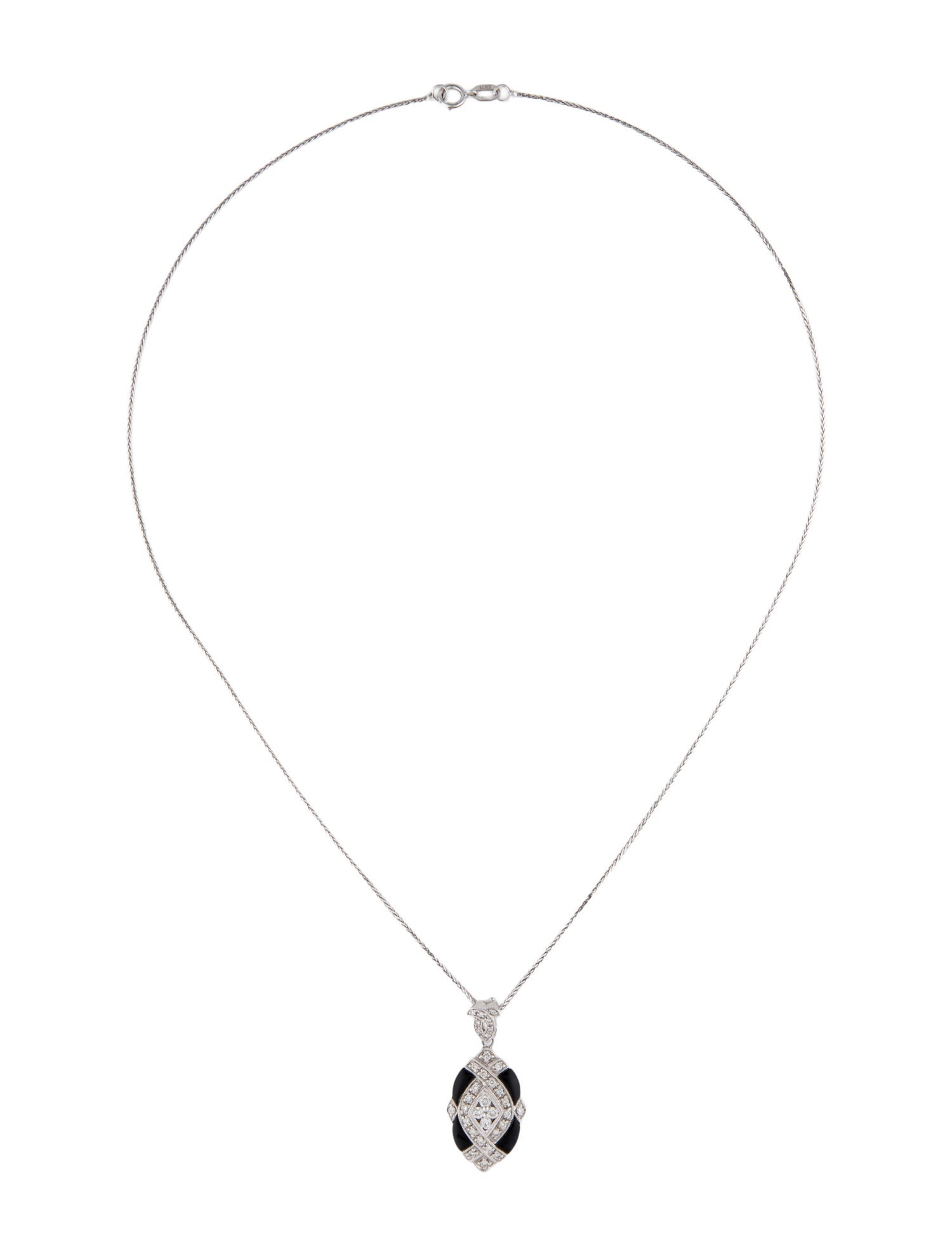 Gabriel & Co. 14K Diamond & Glass Pendant w/ 14K Unbanded Chain