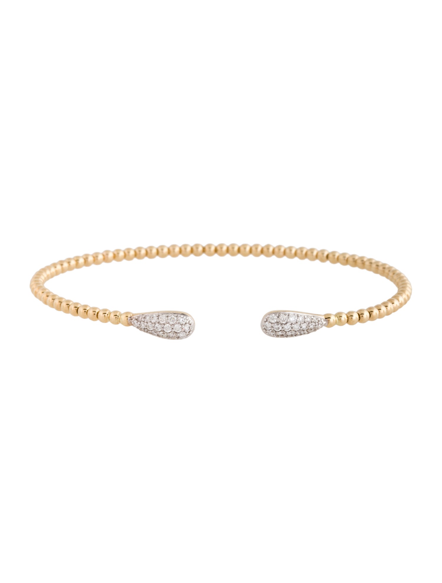 Gabriel & Co. 14K Diamond Bujuklan Pear Split Bangle Bracelet