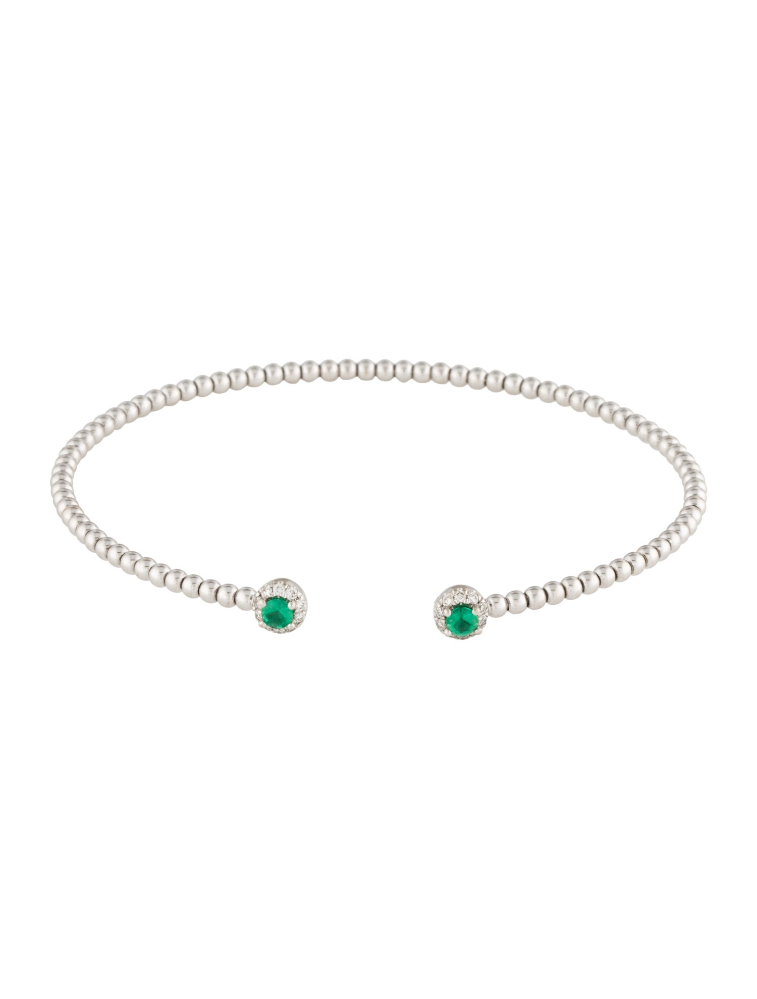 Gabriel & Co. 14K Emerald & Diamond Bujukan Split Bangle