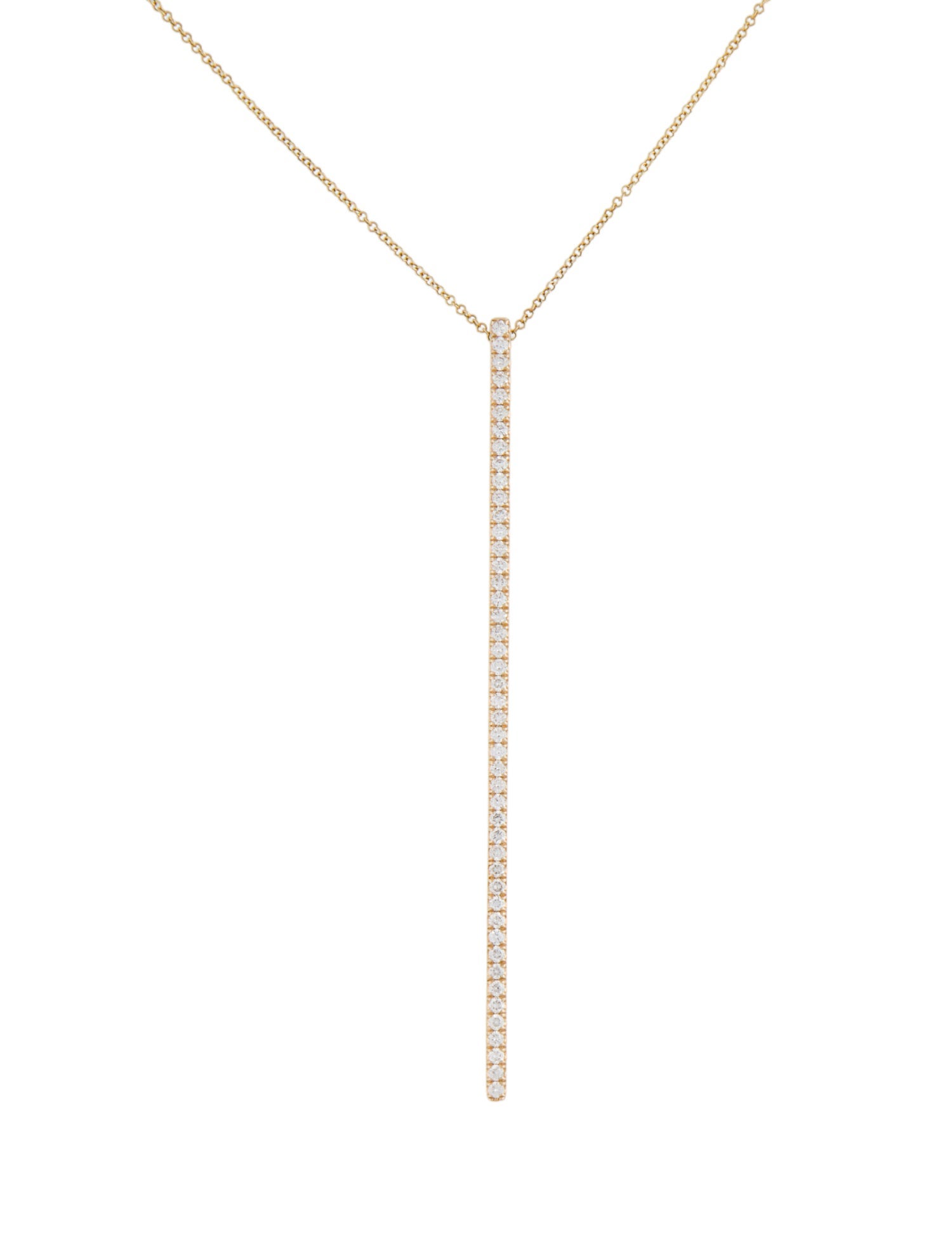 Gabriel & Co. 14K Diamond Long Bar Pendant Necklace