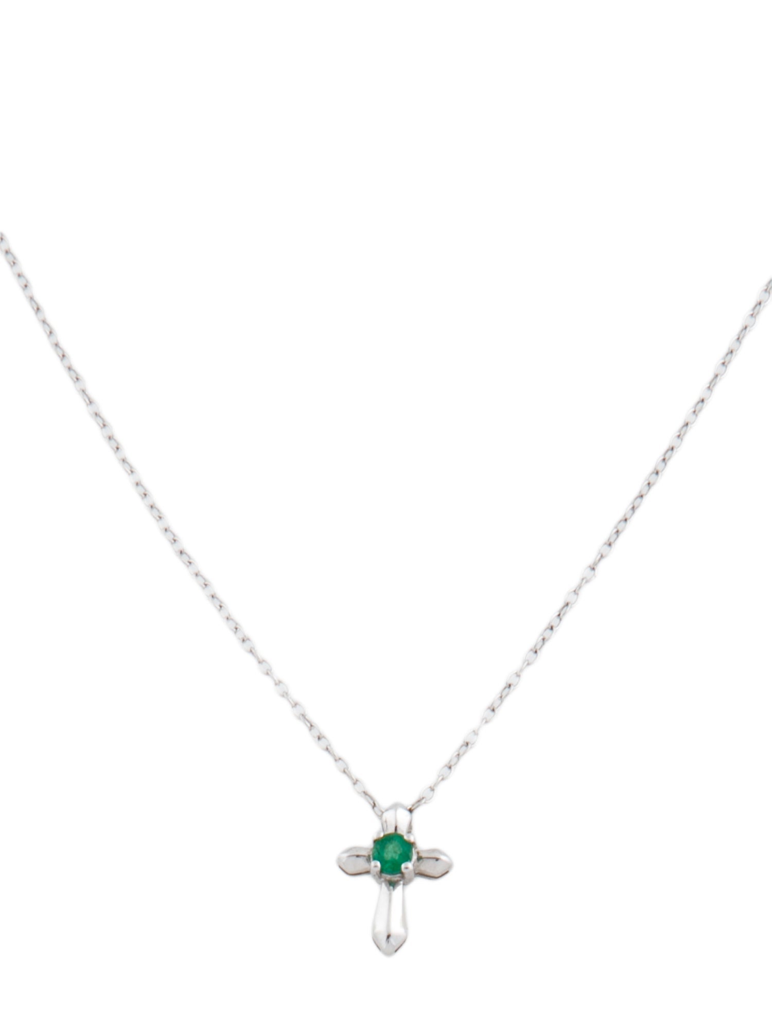 Gabriel & Co. Emerald Cross Pendant Necklace