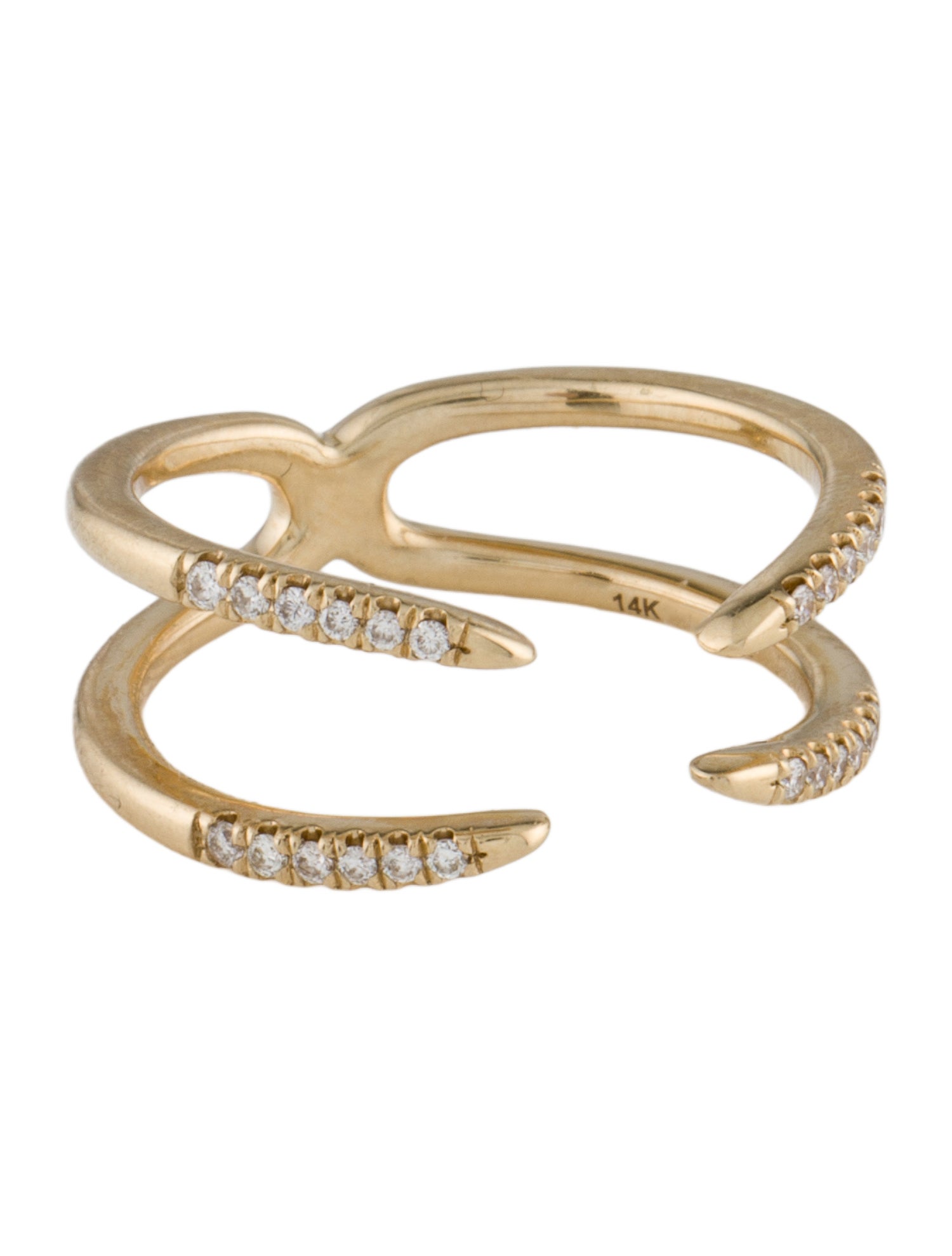 Gabriel & Co. 14K Diamond Split Shank Open Claw Ring