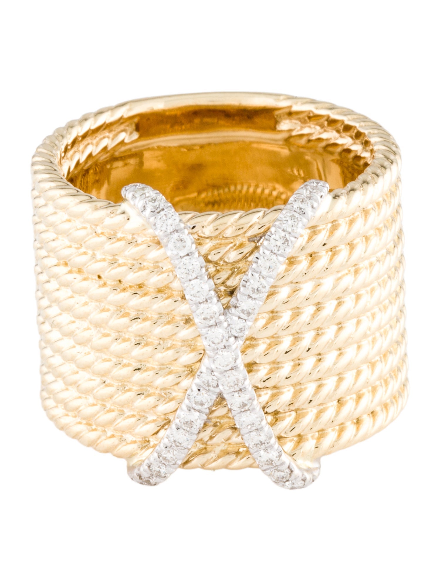 Gabriel & Co. 14K Diamond X Wide Band