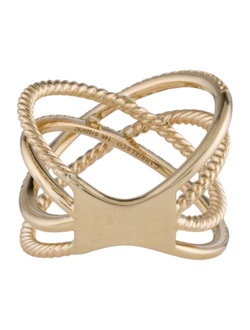 Gabriel & Co. 14K Diamond Twisted Rope Criss Cross Ring
