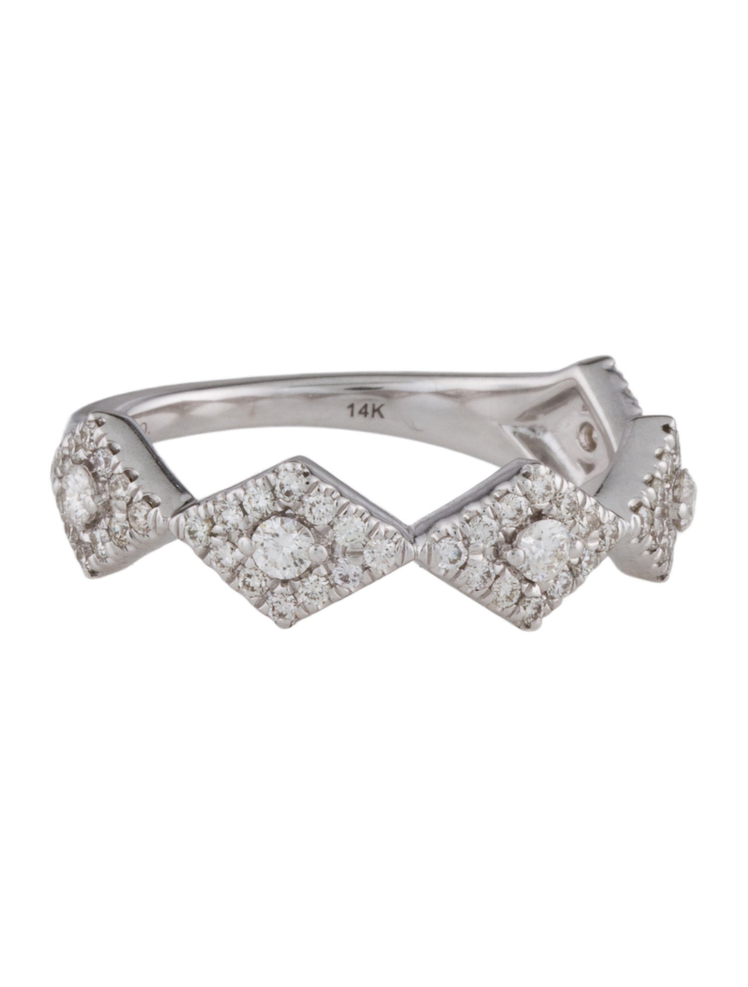 Gabriel & Co. 14K Diamond Station Stackable Ring