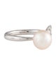 Gabriel & Co. 14K Pearl & Diamond Leaf Ring