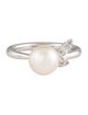 Gabriel & Co. 14K Pearl & Diamond Leaf Ring
