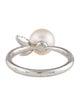 Gabriel & Co. 14K Pearl & Diamond Leaf Ring