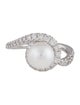 Gabriel & Co. 14K Pearl & Diamond Curved Halo Ring