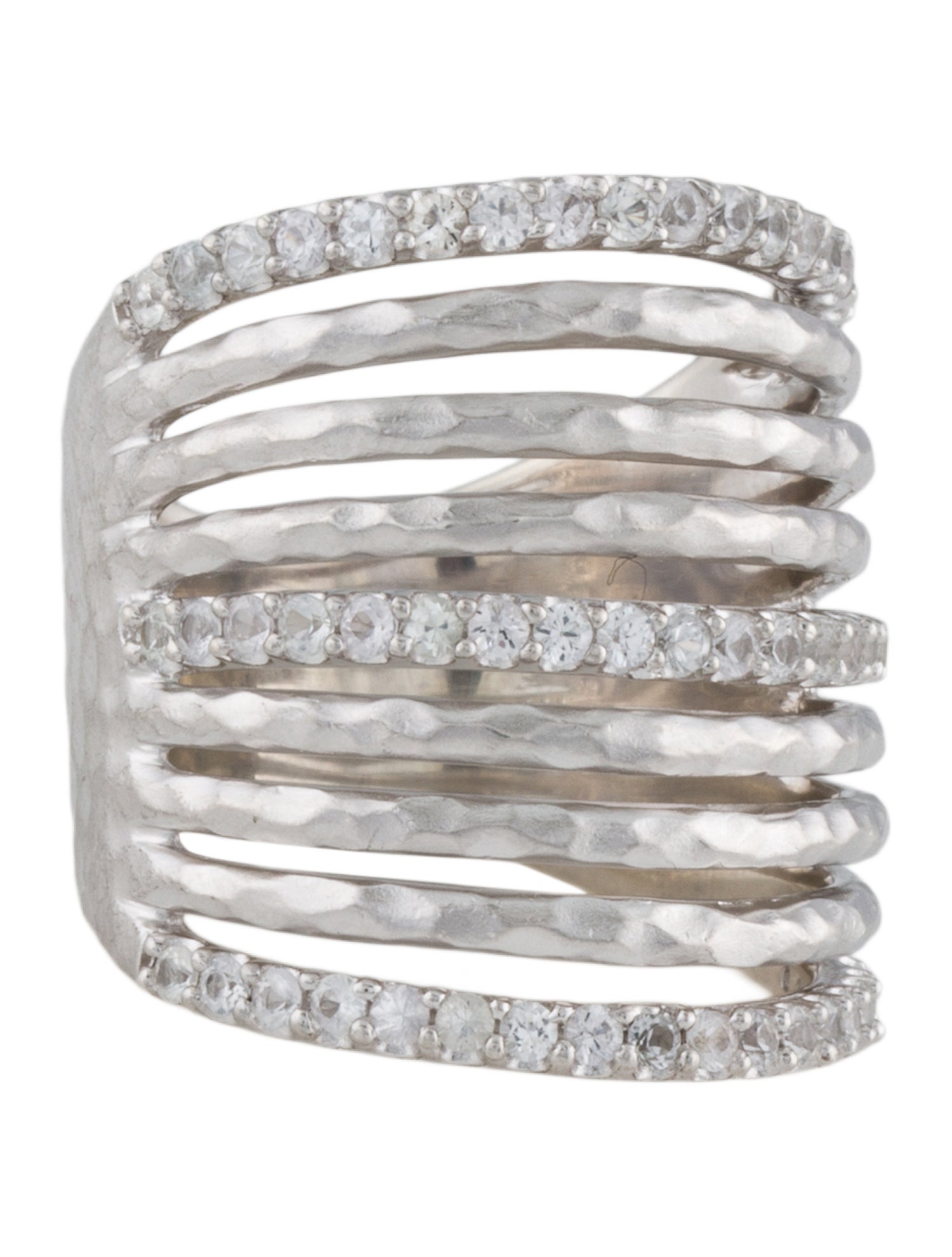 Gabriel & Co. Sapphire Hammered Band