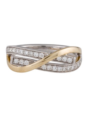 Gabriel & Co. 14K Diamond Criss Crossing Ring