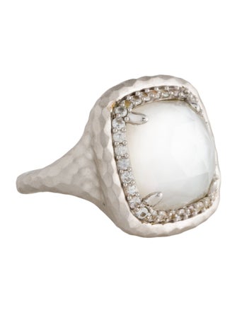 Gabriel & Co. Mother of Pearl, Quartz Doublet & Sapphire Cocktail Ring