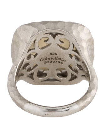 Gabriel & Co. Mother of Pearl, Quartz Doublet & Sapphire Cocktail Ring