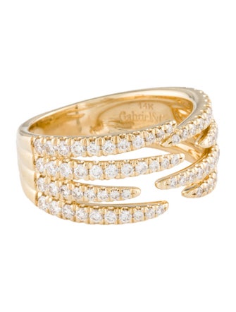 Gabriel & Co. 14K Diamond Pavé Open Wide Band