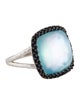 Gabriel & Co. Mother of Pearl Triplet & Sapphire Cocktail Ring