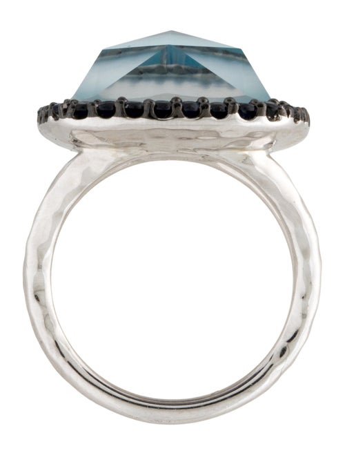 Gabriel & Co. Mother of Pearl Triplet & Sapphire Cocktail Ring