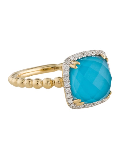 Gabriel & Co. 14K Quartz Doublet & Diamond Cocktail Ring