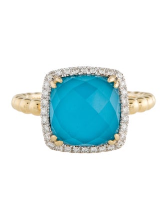 Gabriel & Co. 14K Quartz Doublet & Diamond Cocktail Ring