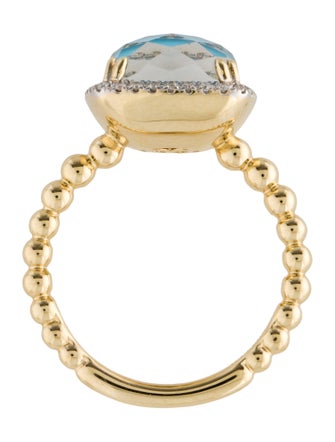Gabriel & Co. 14K Quartz Doublet & Diamond Cocktail Ring
