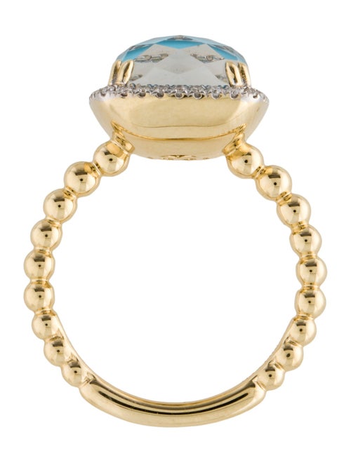 Gabriel & Co. 14K Quartz Doublet & Diamond Cocktail Ring