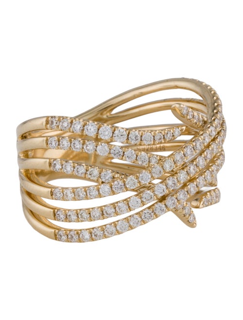 Gabriel & Co. 14K Diamond Intersecting Rows Wide Ring