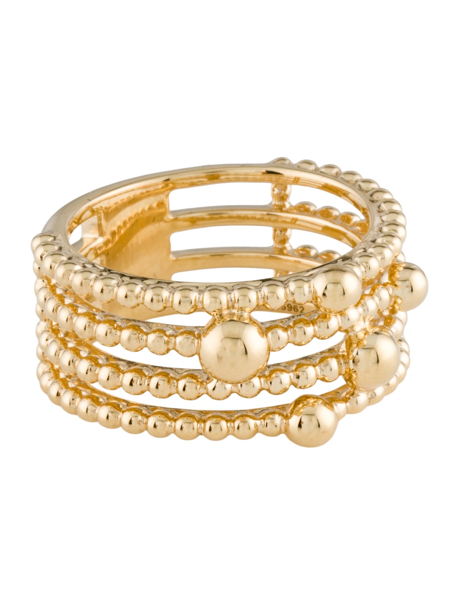 Gabriel & Co. 18K Multi-Row Bujukan Beads Wide Band Ring