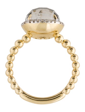 Gabriel & Co. Mother of Pearl, Quartz Doublet & Diamond Cocktail Ring