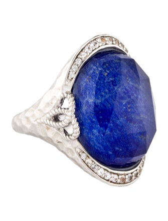 Gabriel & Co. Sapphire, Quartz & Lapis Lazuli Cocktail Ring