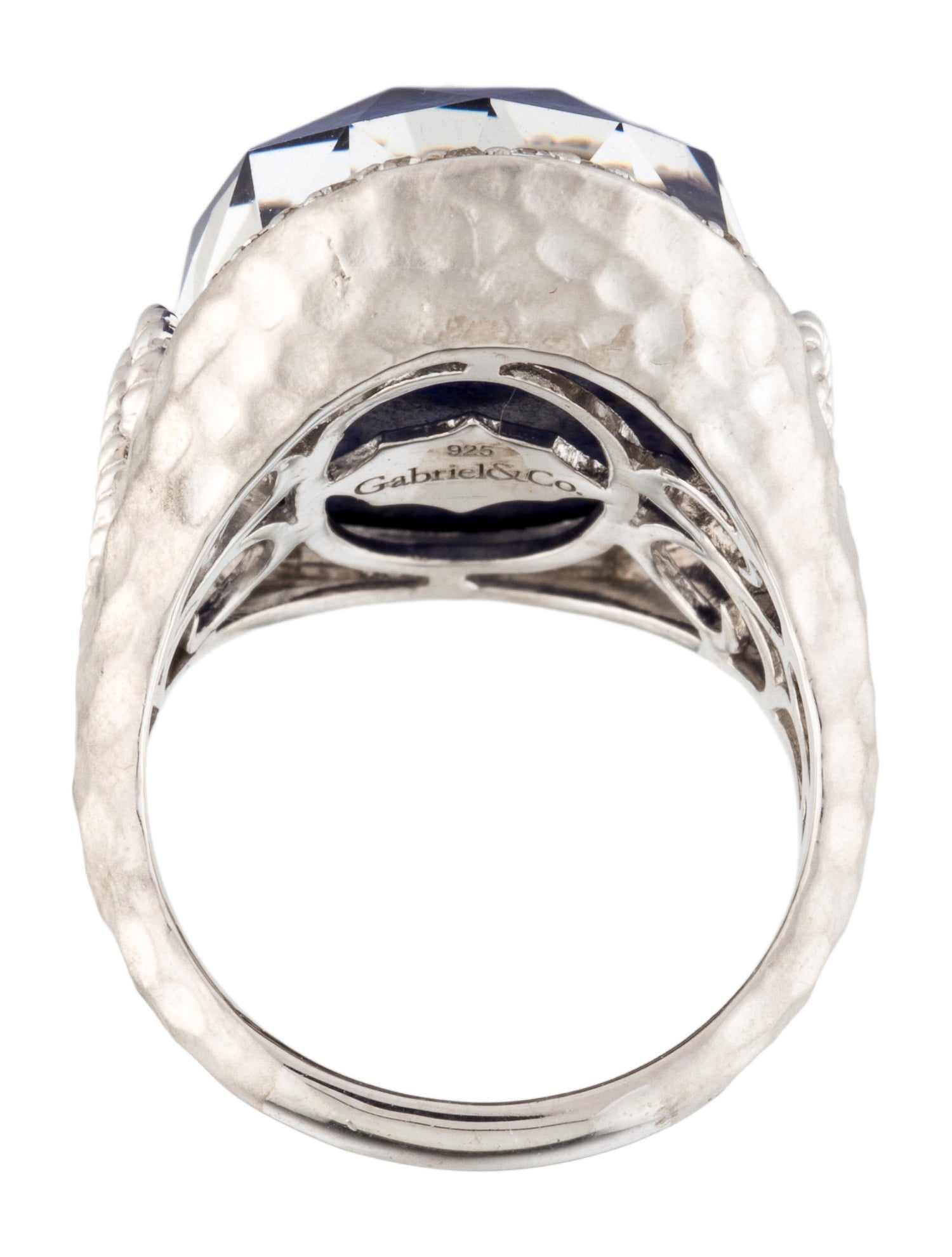 Gabriel & Co. Sapphire, Quartz & Lapis Lazuli Cocktail Ring