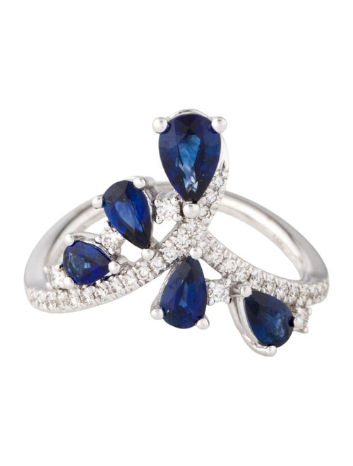 Gabriel & Co. 14K 1.21ctw Sapphire & Diamond Cocktail Ring