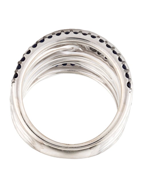 Gabriel & Co. 1.06ctw Sapphire Hammered Crossover Cocktail Ring