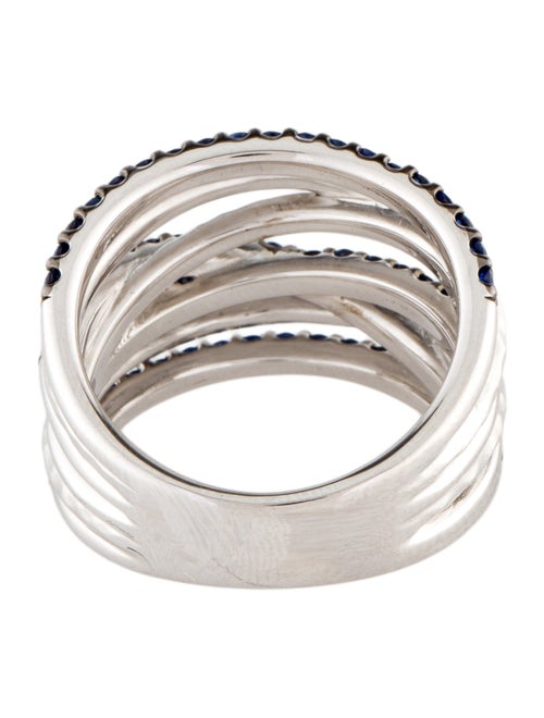 Gabriel & Co. 1.06ctw Sapphire Hammered Crossover Cocktail Ring