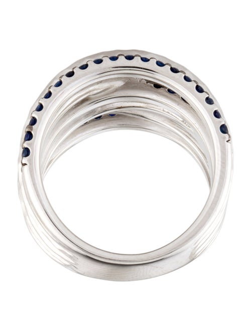 Gabriel & Co. 1.06ctw Sapphire Hammered Crossover Cocktail Ring