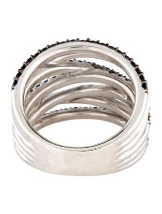 Gabriel & Co. 1.06ctw Sapphire Hammered Crossover Cocktail Ring