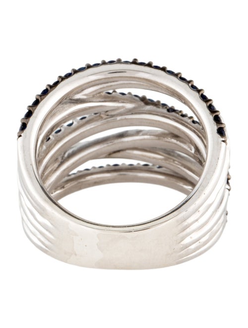 Gabriel & Co. 1.06ctw Sapphire Hammered Crossover Cocktail Ring