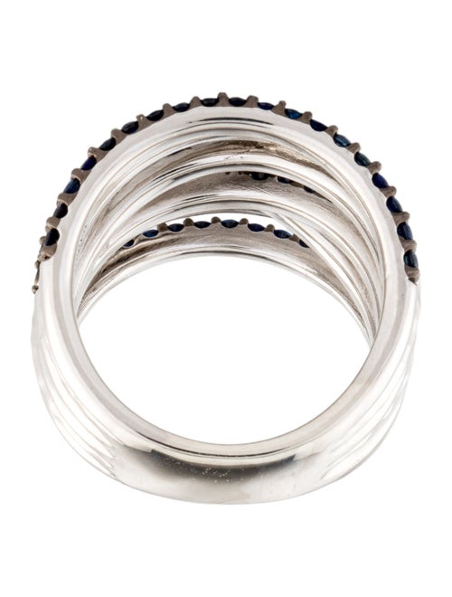 Gabriel & Co. 1.06ctw Sapphire Hammered Crossover Cocktail Ring