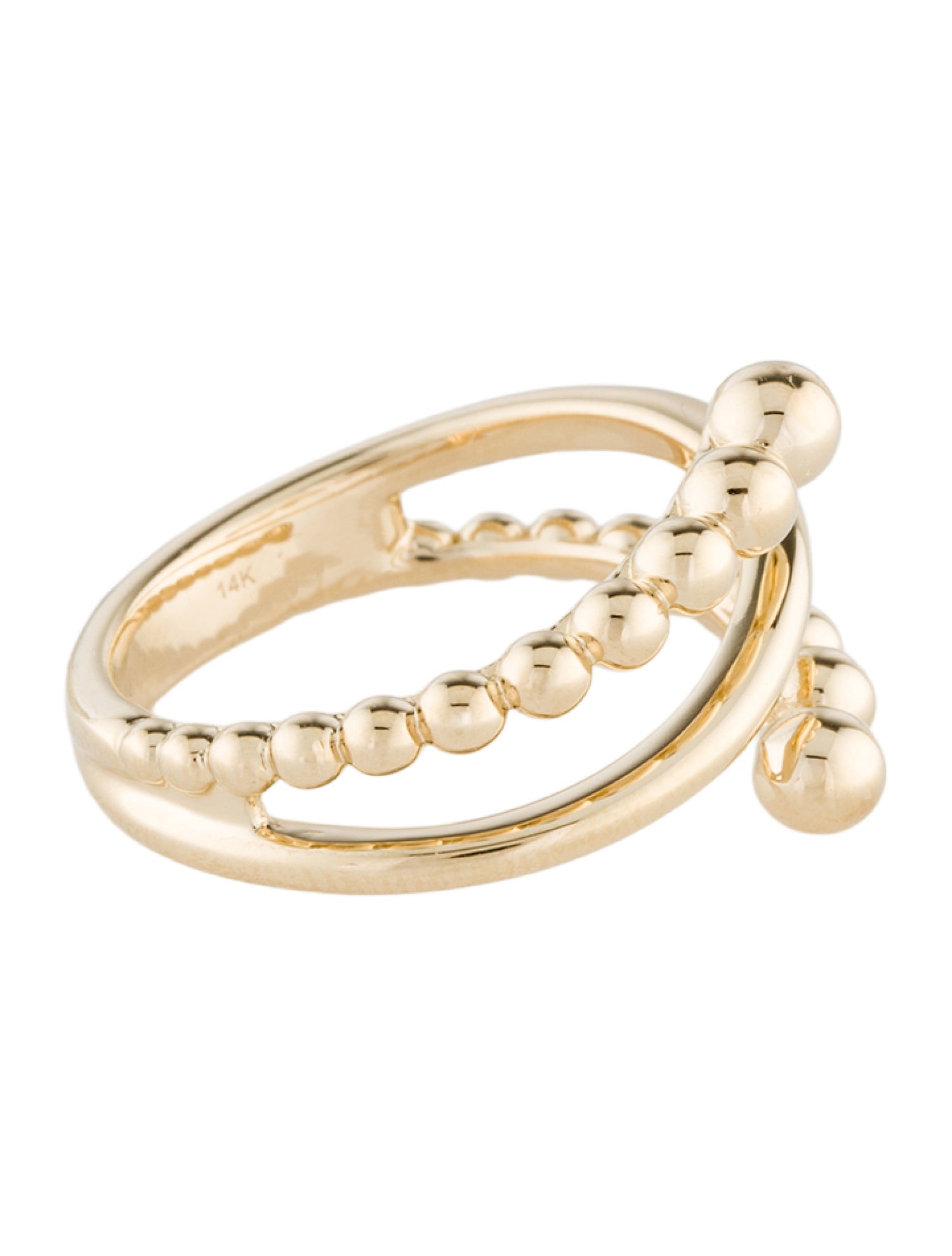 Gabriel & Co. 14K Bujukan Beads Bypass Ring