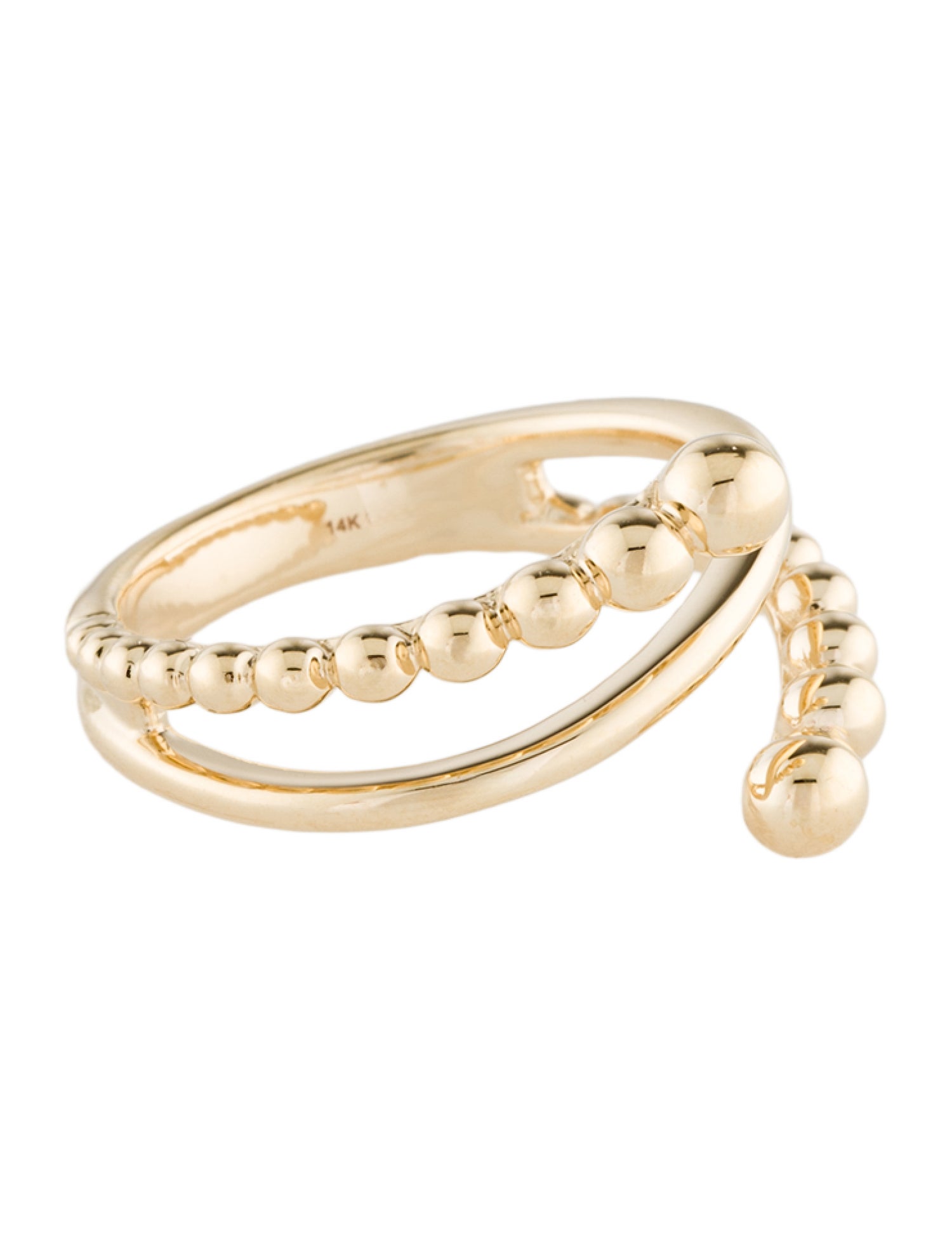 Gabriel & Co. 14K Bujukan Beads Bypass Ring