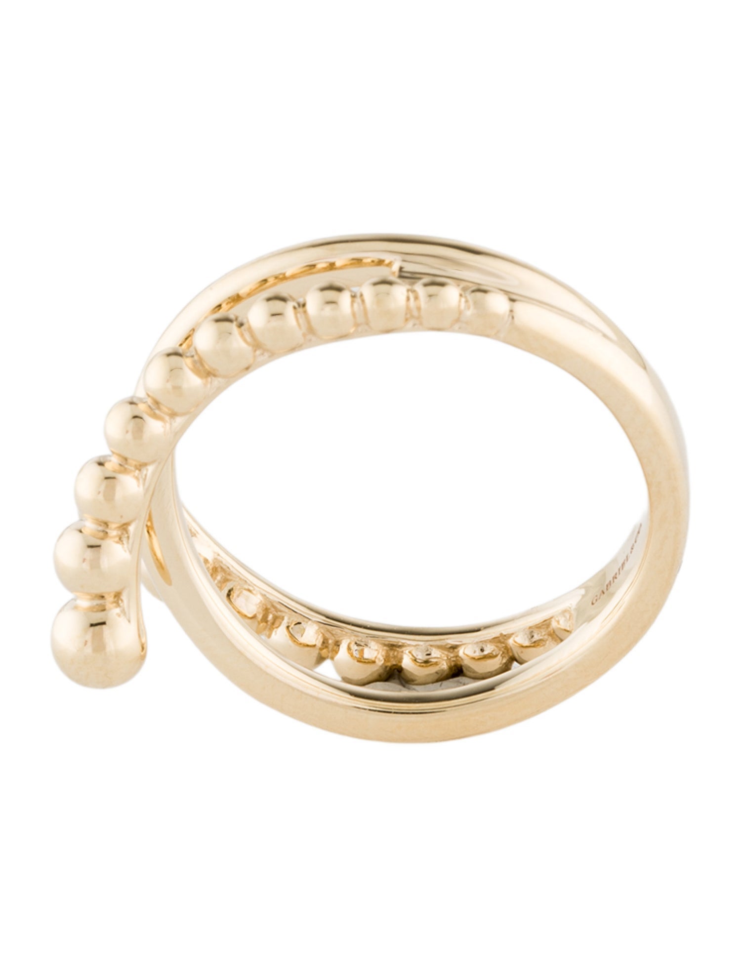 Gabriel & Co. 14K Bujukan Beads Bypass Ring